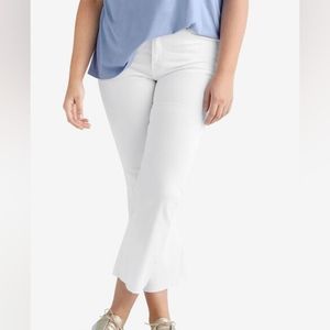 JOHN MARK WHITE RAW HEM HIGH WAISTED CROPPED JEANS 14W